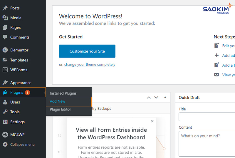Cài đặt Google Tag Manager cho website WordPress - Bước Cài đặt Plugins mới