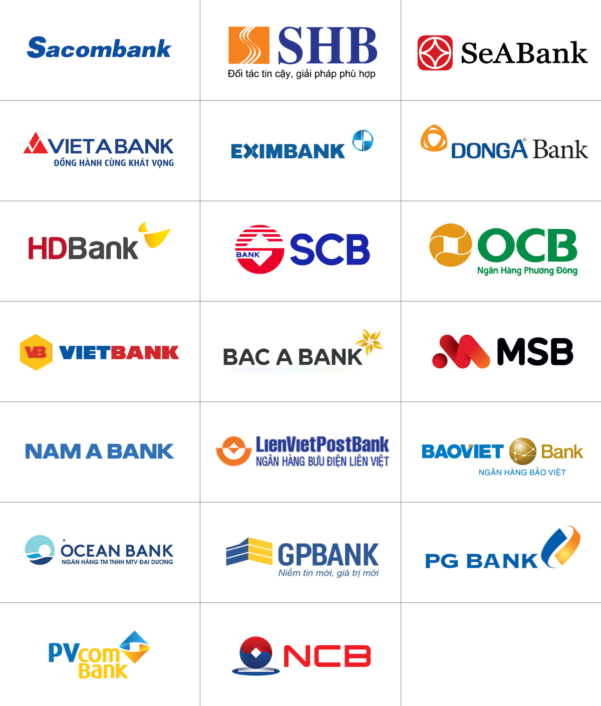Mẫu thiết kế Logo các ngân hàng thương mại Việt Nam (Ngoài TOP 10)