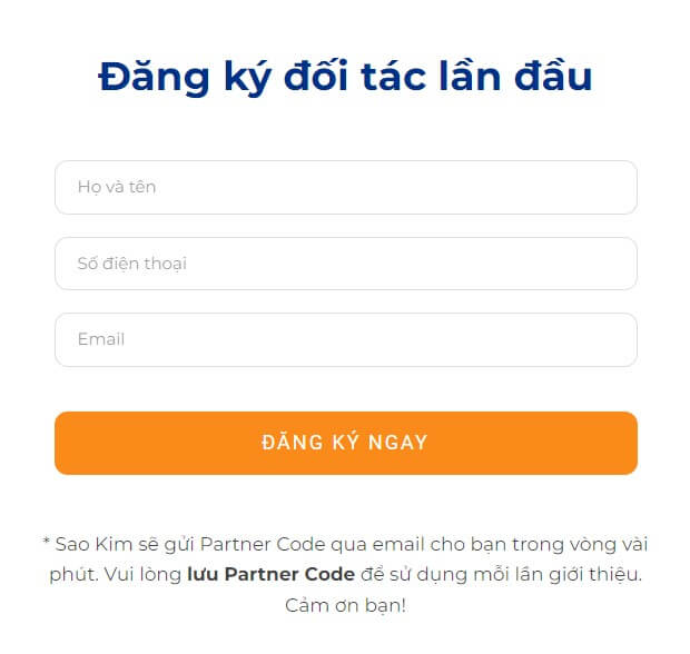 Giới thiệu khách hàng cho Sao Kim - Đăng ký đối tác lần đầu