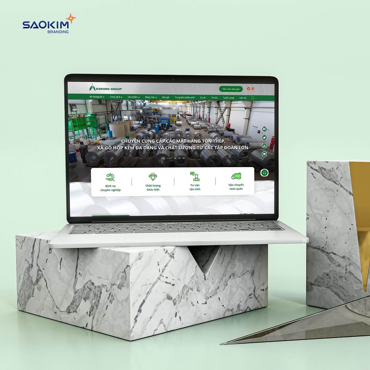 Thiết kế Website KOKORO GROUP do Sao Kim thực hiện