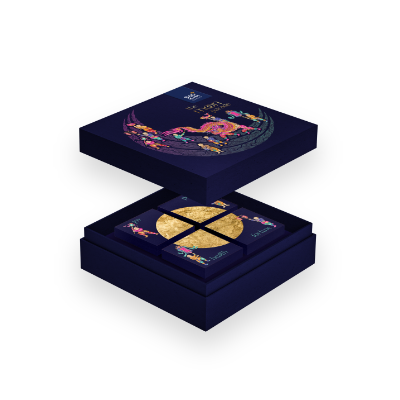 Mẫu thiết kế hộp bánh trung thu Parade - Set blue