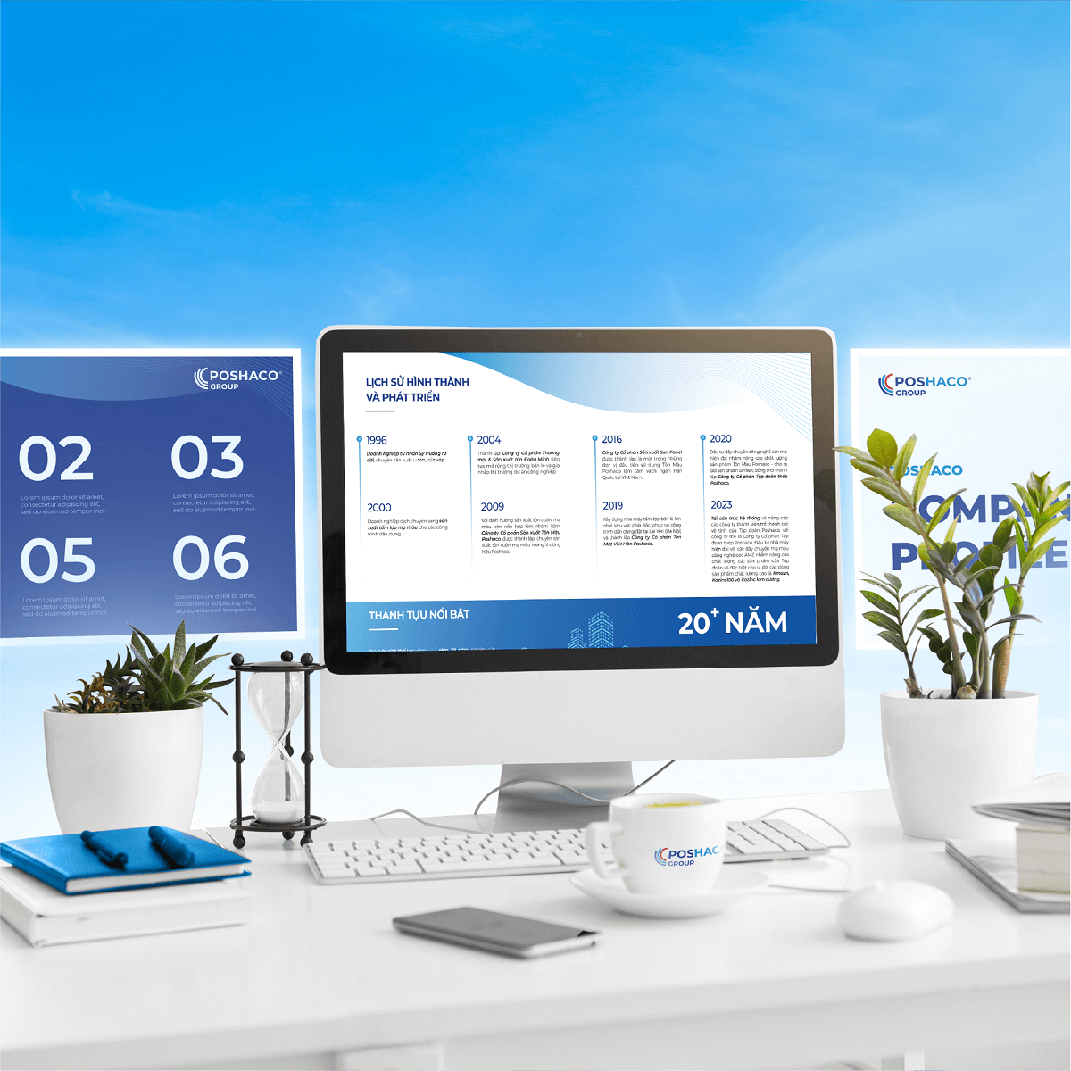 Dự án thiết kế logo, thiết kế bộ nhận diện thương hiệu POSHACO Group của Sao Kim Branding - Website Poshaco Group