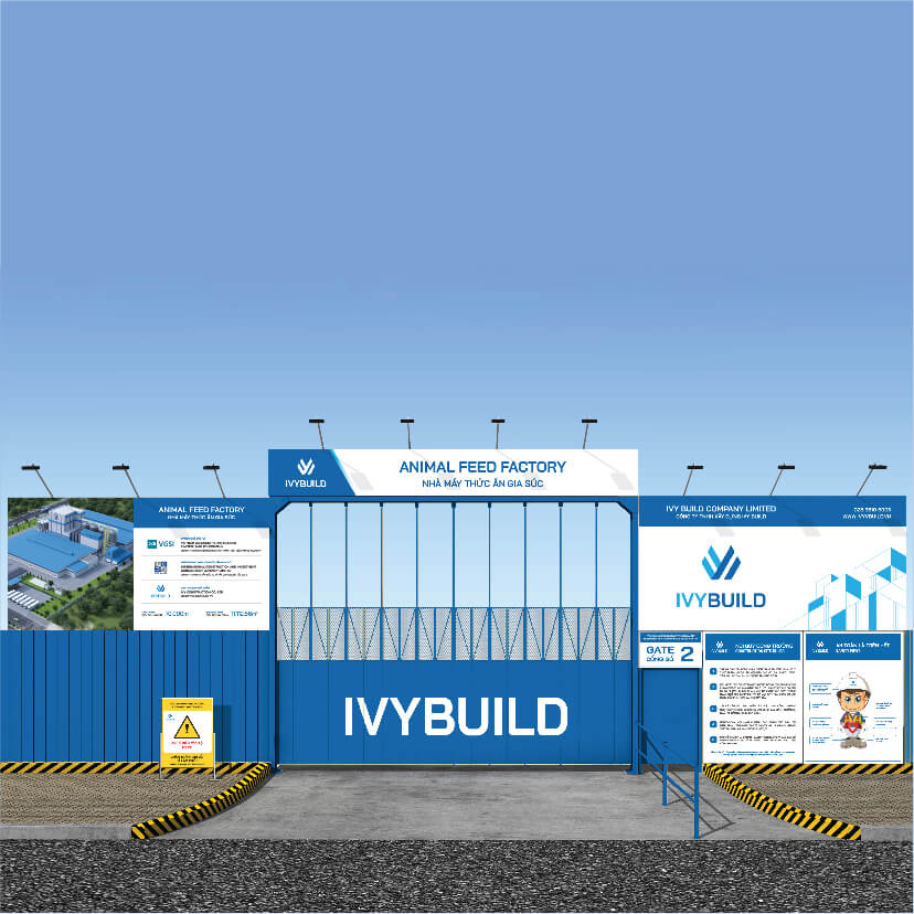 Thiết kế logo, thiết kế nhận diện thương hiệu IVYBUILD - Biển bảng công trình của IVYBUILD