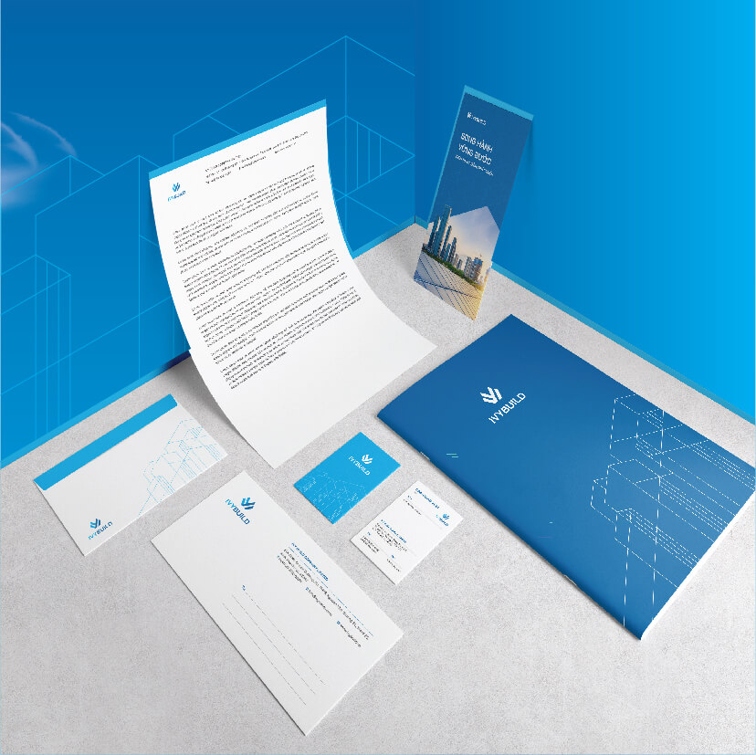 Thiết kế logo, thiết kế nhận diện thương hiệu IVYBUILD - Bộ nhận diện văn phòng IVYBUILD