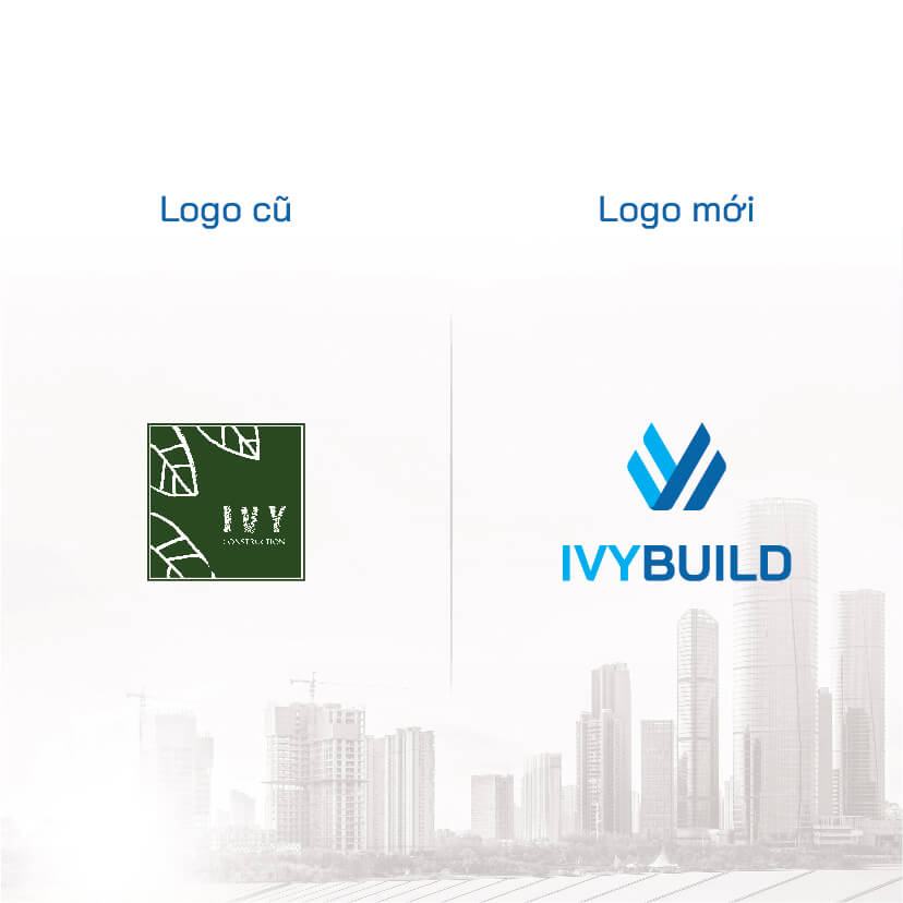 Thiết kế logo, thiết kế nhận diện thương hiệu IVYBUILD - So sánh Logo IVYBUILD cũ và mới