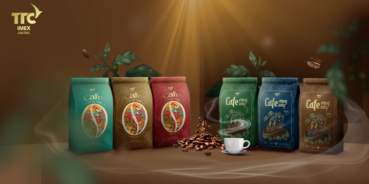 Dự án thiết kế bao bì nhãn mác sản phẩm Cà phê rang xay TTC