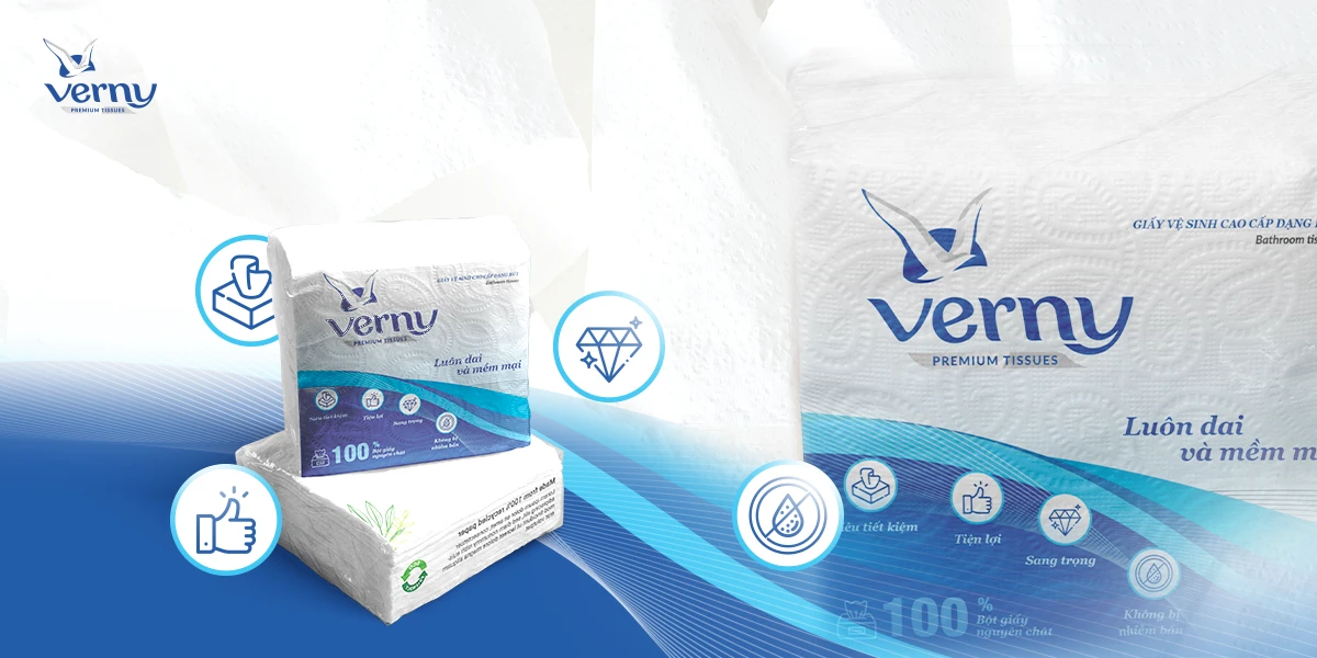 Dự án thiết kế bao bì nhãn mác sản phẩm Giấy vệ sinh cao cấp Verny