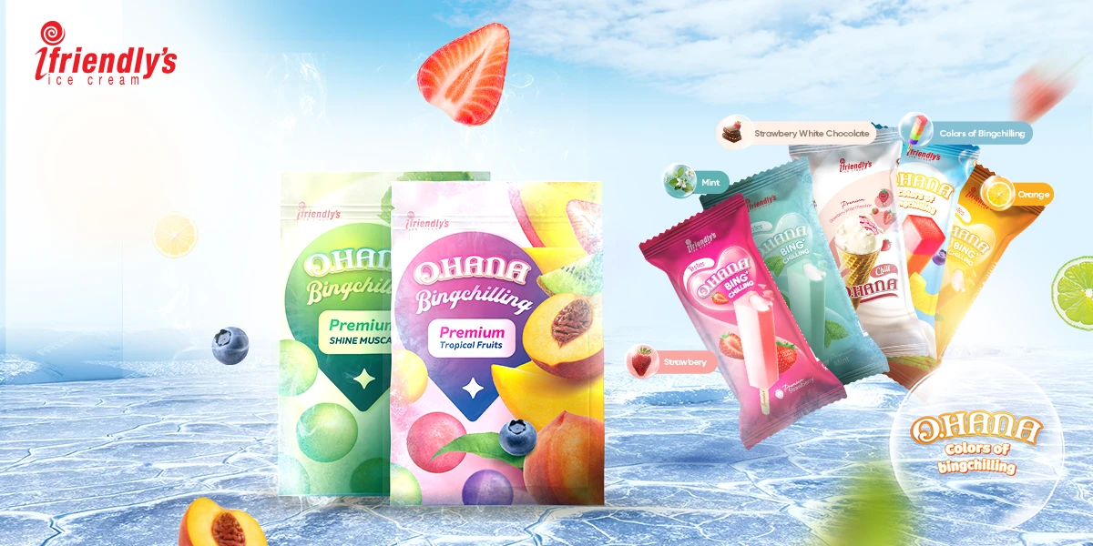 Dự án thiết kế bao bì nhãn mác sản phẩm Kem Ohana Ifriendly's