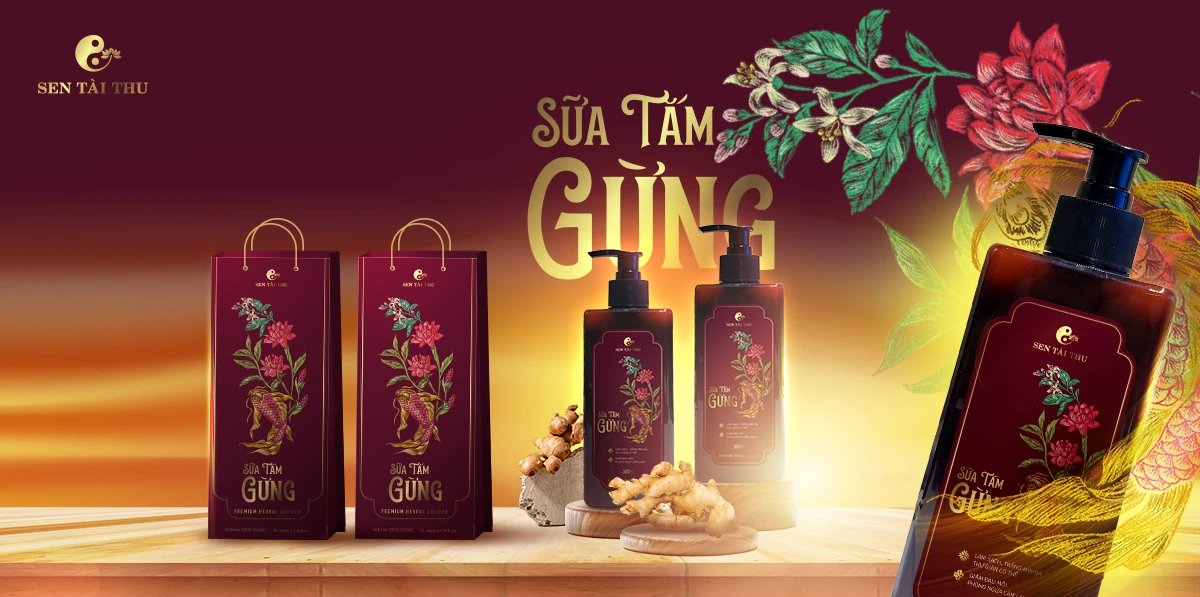 Dự án thiết kế bao bì nhãn mác sản phẩm Sữa Tắm Gừng Sen Tài Thu