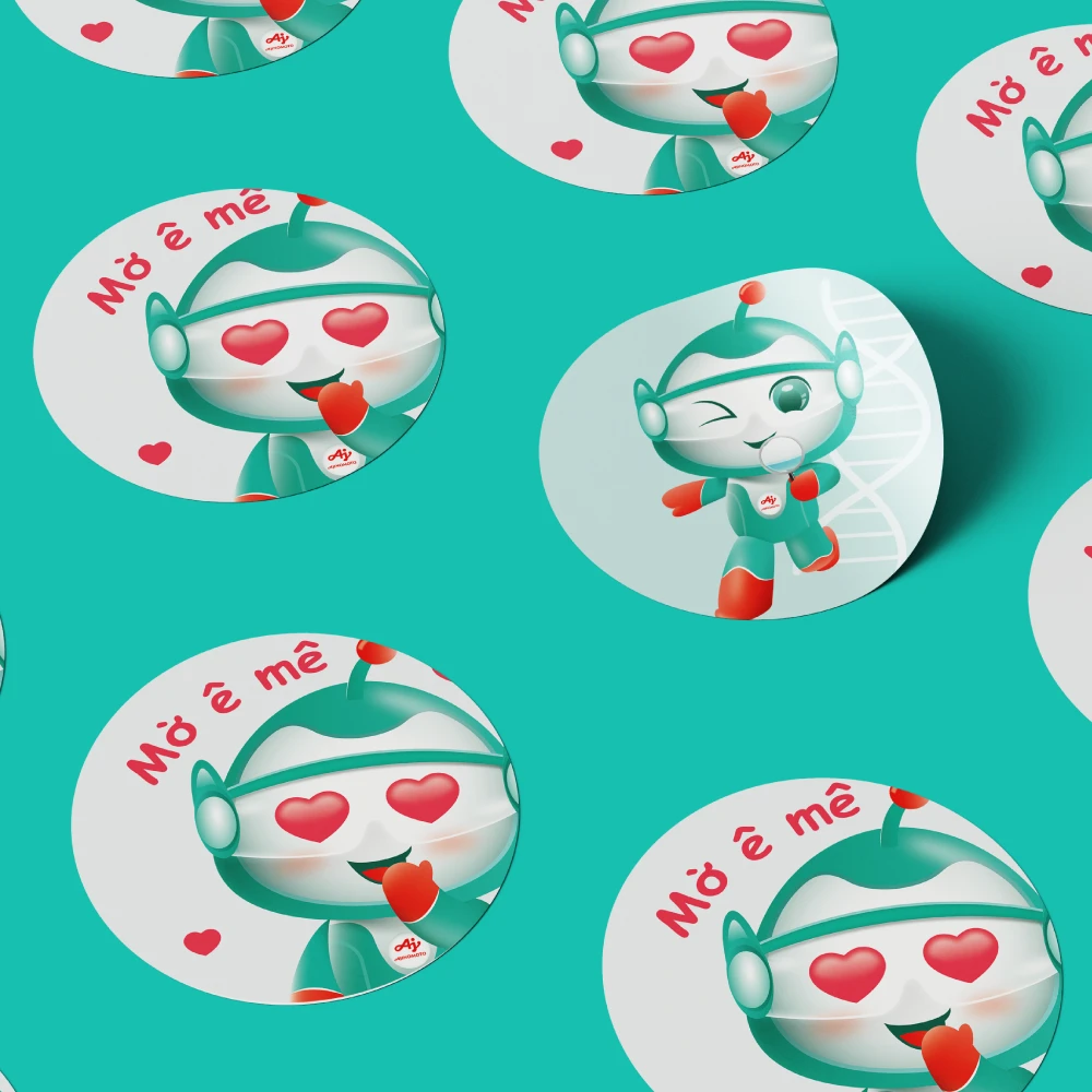 Thiết kế Mascot Ajinomoto - Ứng dụng vào sticker