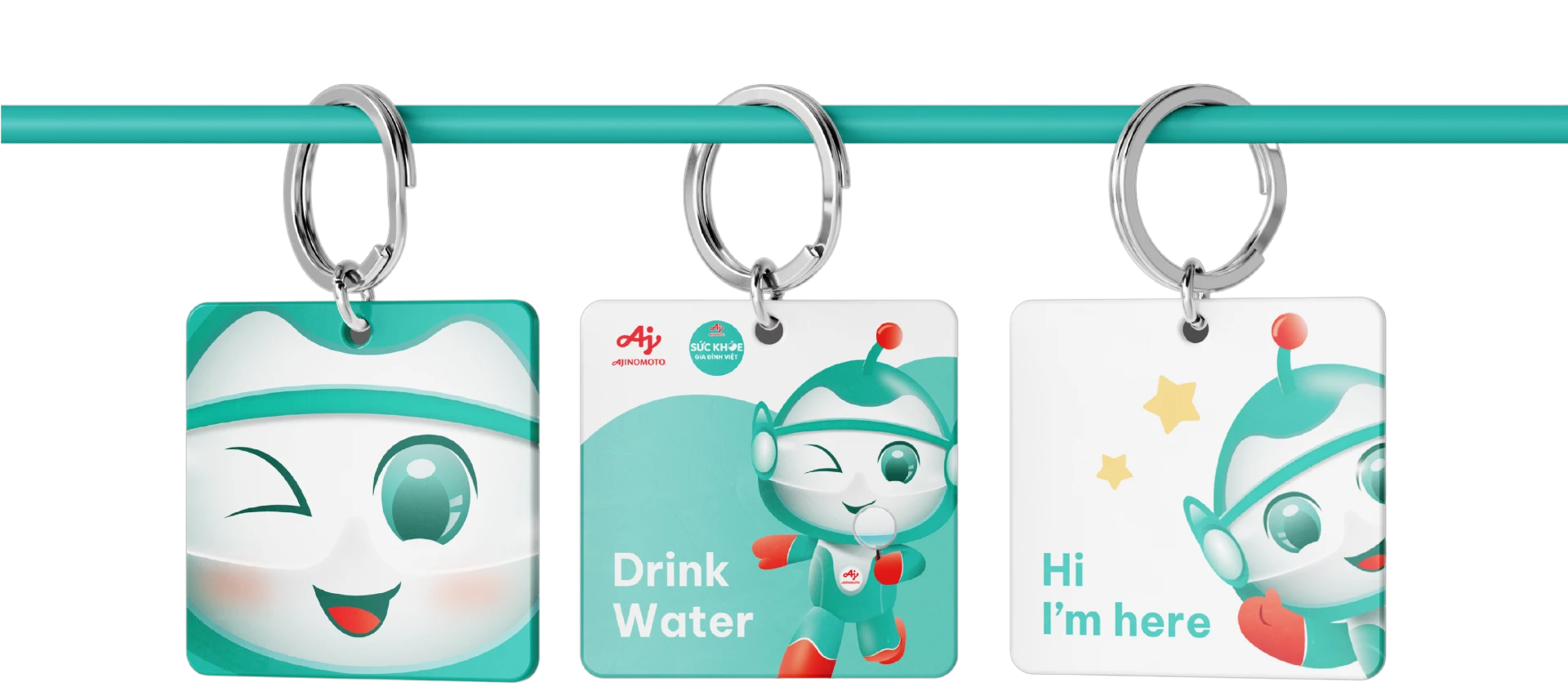 Thiết kế Mascot Ajinomoto - Ứng dụng vào móc treo chìa khóa mica